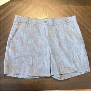 Isaac Mizrahi Women's Stretch Cotton Chambray Shorts Size 16 5 in. Inseam